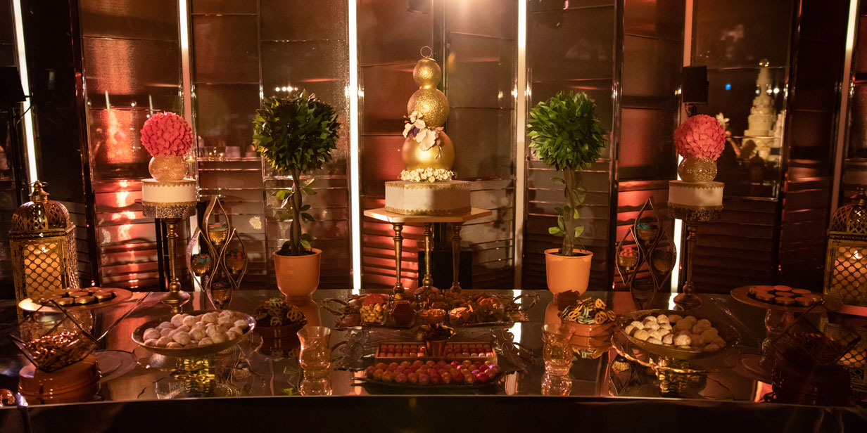 moroccan inspired dessert station table at bulgari