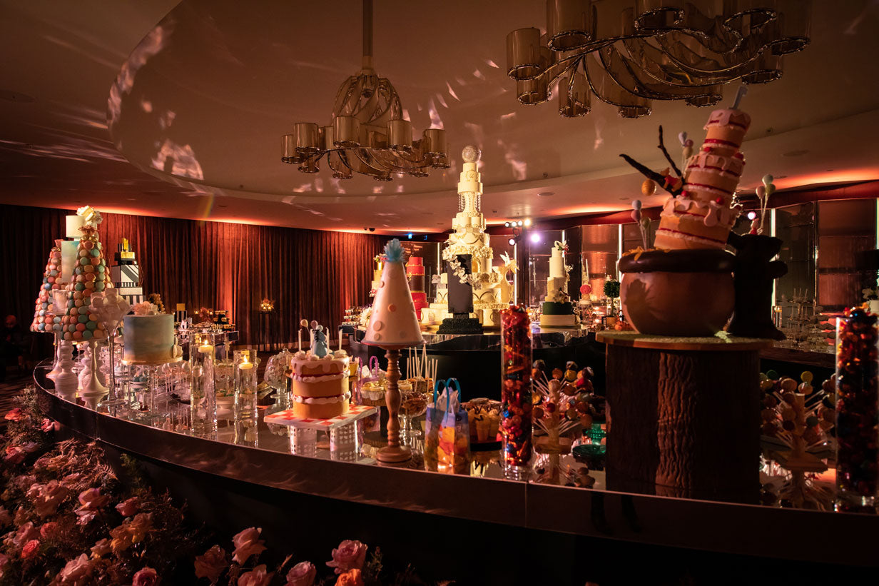 a luxurious abundant dessert station at bulgari hotel in knightsbridge