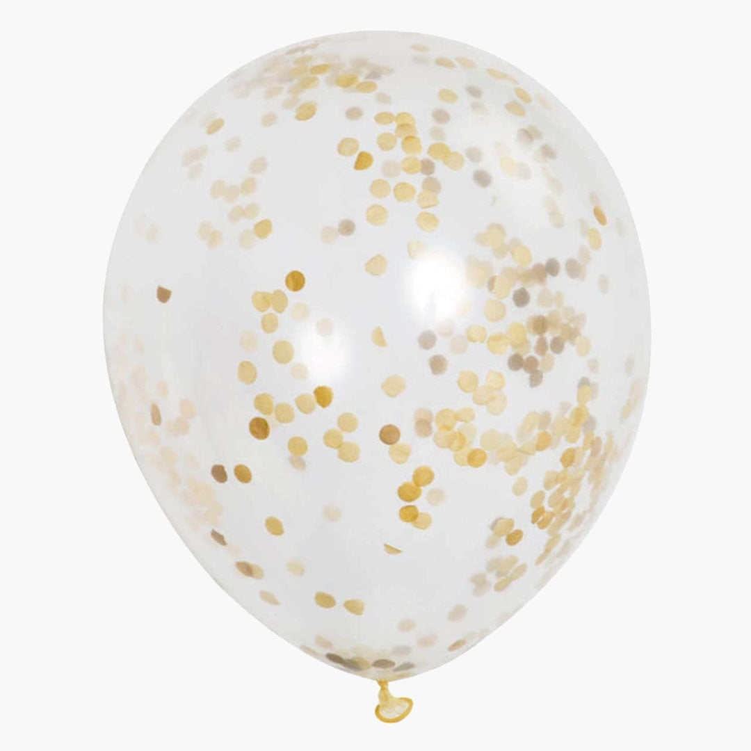 Gold Confetti Balloons (6 Pack)