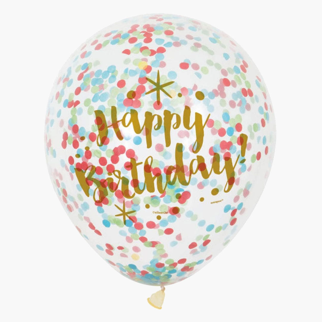 Bright Birthday Confetti Balloons (6 Pack)