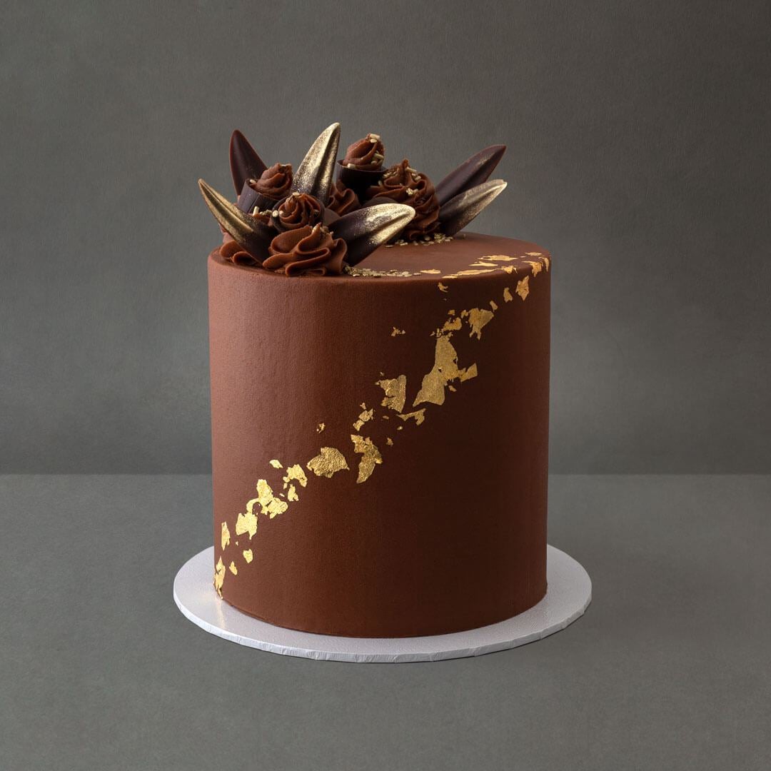 Vegan Chocolate Gold Leaf Cake