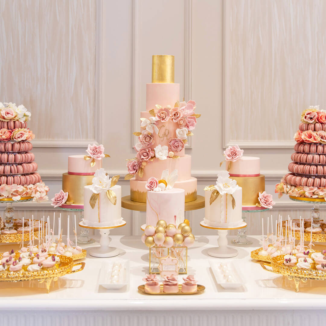 Pink & Gold Dessert Table Indulgence Bar | GC Couture, Mayfair